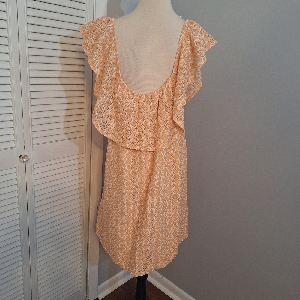Umgee coral lace flounce dress XL *R - Picture 3 of 6
